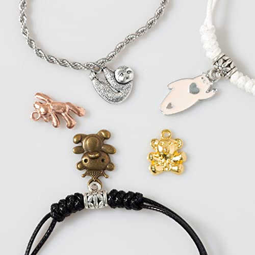 stino 100g Metal Pendant Charms for Jewelry Making, Bulk Silver & Gold Plated Charms for Braclet Necklace Crafts, Animal Plant Flower Pet and so on - color: Bear Mixed Color