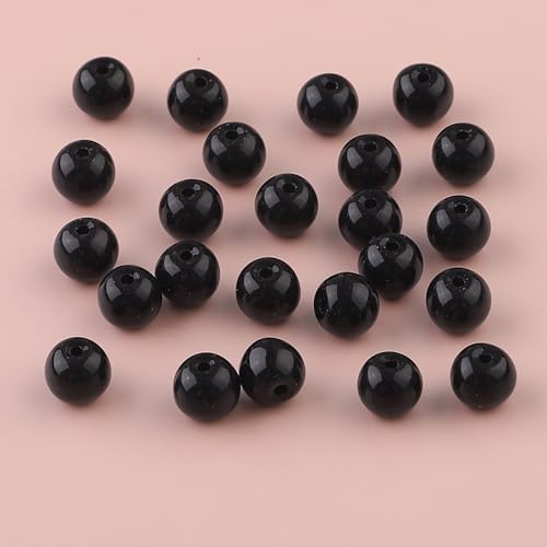 476 PCS Round Crystal Glass Beads for Jewelry Making(Black), Glass Spacer Loose Beads for Crafts Bracelets Necklaces Charms Pendants Friendship 4/6/8/10/12mm - color: Round Glass Beads: Black