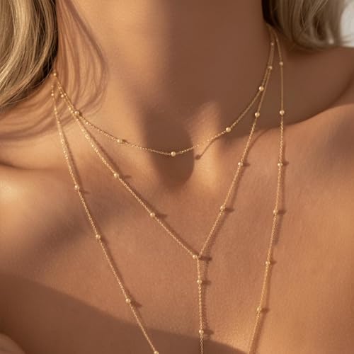 Body Chain,Body Jewelry for Women,Sexy Layered Chest Chain,Layered Adjustable Waist Jewelry for Beach Accessories,Gold Plated Waist Chains - color: Gold-B