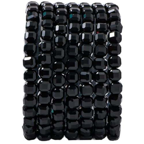 Natural Faceted Black Onyx Cube Stone Beads 5-5.5mm 60pcs/str Loose Square Semi Gemstone Stone Beads for Making Bracelets Necklace Earrings - color: Black Onyx
