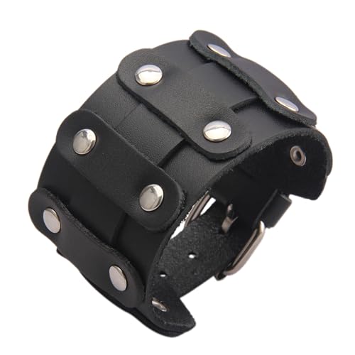 GelConnie Leather Cuff Bracelet Punk Braided Bracelets Rock Leather Wristbands Faux Mens Leather Bracelet Gothic Viking Bangle Adjustable Wrap Bracelet for Women,Men - color: Handmade Leather Bracelet