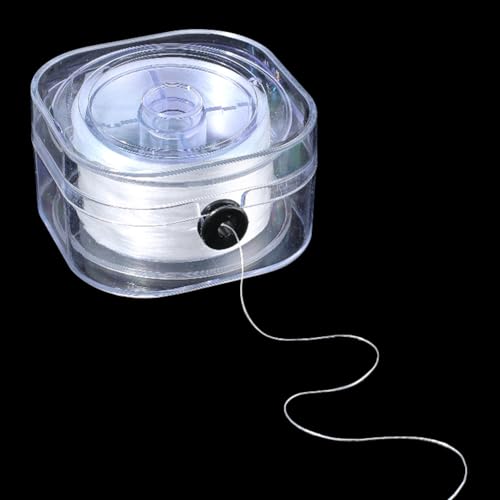 1 Roll 0.3MM 100M Crystal Elastic String Thread Cords Clear Sturdy Stretch White Thin TPU Transparent String Rope Sewing Accessories Bulk for Bracelets Jewelry Making Beading DIY Crafts - size: 0.3mm 109.36 Yards