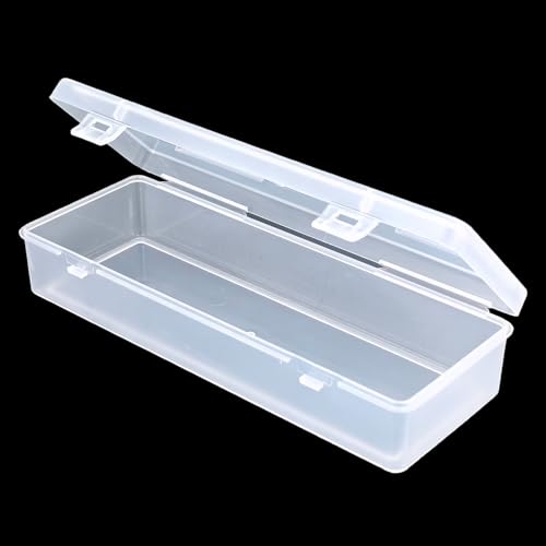 8 Pack Rectangular Clear Plastic Storage Containers Box with Hinged Lid for Beads and Other Small Craft Items (6.89 x 2.56 x 1.38 inch) - size: 6.89 x 2.56 x 1.38 inch