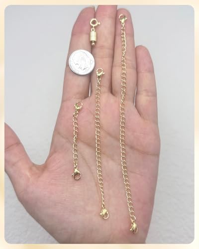 MKCYD Necklace Extender and Magnetic Necklace Clasp, Magnetic Clasps for Bracelet Extenders Gold Chain Extension for Jewelry Repair Kit - color: 14Pcs Gold