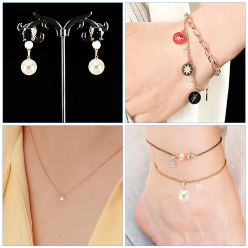 PATIKIL Pearl Charm, 100pcs Pearl Beads Faux Pearl Pendant Charm DIY for Jewelry Making Bracelets Earrings Necklace Crafts - color: Silvery White, size: 8mm