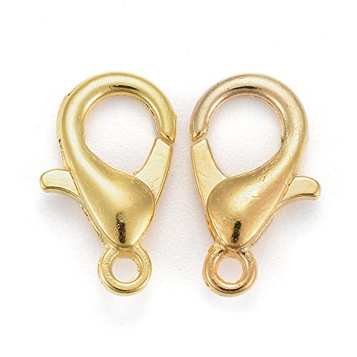 HDSupplies 100 Pieces - Lobster Clasps - Gold Tone - 10x6mm w/ 1mm Hole - color: Gold Tone, size: 10x6mm