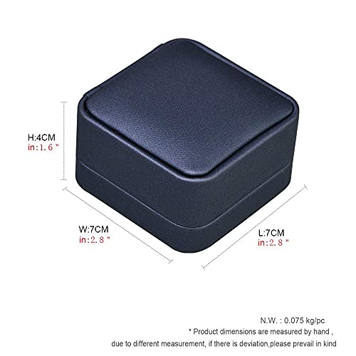 Blue Round Corner Earrings Gift Box PU Leather Jewelry Earring Gift Packaging Box - color: Earring box