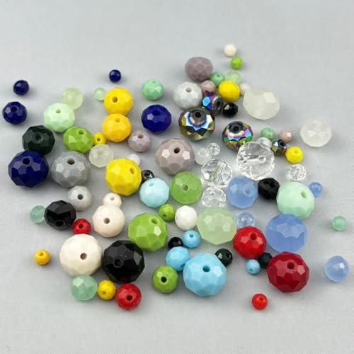 60pcs 10mm Crystal Glass Beads Faceted Rondelle Glass Spacer Beads for Bracelets Necklace Pendants Earrings Key Chains Jewelry Making(Black) - color: Black, size: 10mm