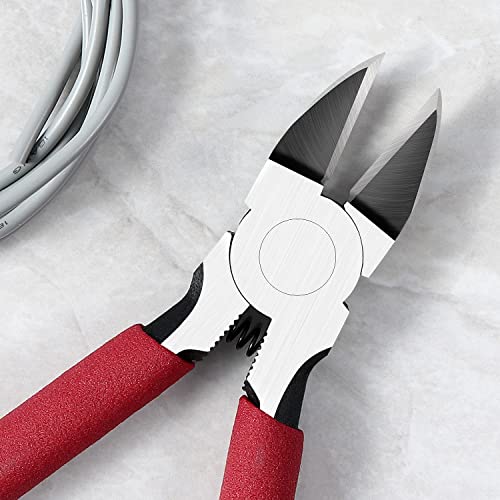 IGAN-P6 6-inch Ultra Sharp & Powerful Side Cutter Clippers with Longer Flush Cutting Edge, Ideal Wire Snips for Crafting, Floral, Electrical & Any Clean Cut Needs - size: Pack 1