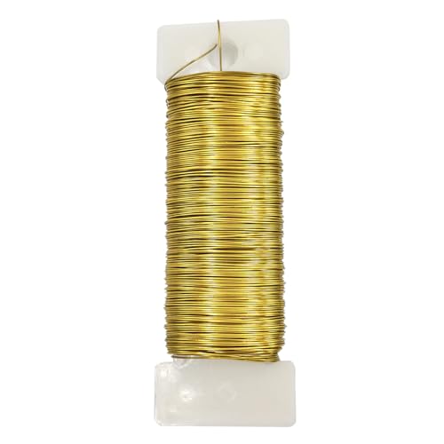 26 Gauge Golden Metal Floral Wire, 38 Yards/35 Meters,for Christmas Wreaths,Tree Decoration,Flower Arrangement,Craft Wire,Flower Wire,Garden Wires,Flowers Bouquet Accessories,Jewelry Wires DIY - size: 26Gauge-Golden-1P/38Yards