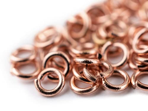 The Bead Chest Copper 4mm Round Open Jump Rings, Pack of 100 - color: Copper, size: 4mm
