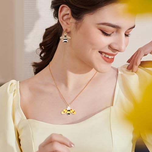 Craftdady Enamel Dangle Charms Pendant Food Animal Flower Cute Charms Colorful Metal Fruit Pendants Hang Ornament for Craft Bracelet Necklace Earring Key Chains Jewelry Making - color: Yellow Bee 2