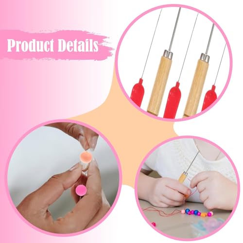 10Pcs Beading Pin Set Jewelry Making Tools Stainless Steel Household Ergonomic Easy to Use Portable Stitching Awl Practical