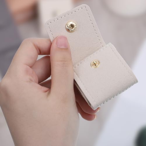 3Pcs Mini Travel Jewelry Bag, Jewelry Roll Bag with Buckle Earrings Storage Box Portable Foldable Travel Necklaces Organizer Case for Earrings, Rings and Necklaces