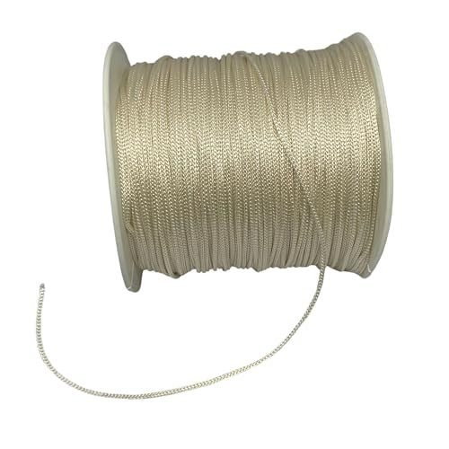 1.0 mm Polyester Cord Beading Thread for DIY, Multi Colors Options Macrame Friendship Necklace, Bracelet Jewelry Making String, Craft Making Accessories (Cream, 1.0 mm) - size: 1.0 mm