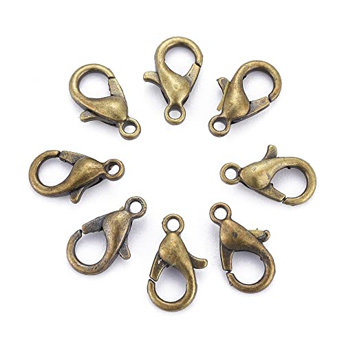 HDSupplies 100 Pieces - Lobster Clasps - Antique Bronze - 10x6mm w/ 1mm Hole - color: Antique Bronze, size: 10x6mm