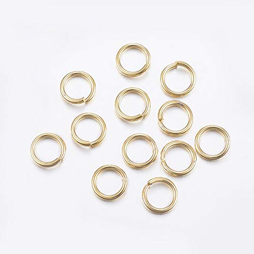 HDSupplies 100 Pieces - 304 Gold Tone Stainless Steel Jump Rings - 9mm - 15 Gauge (1.5mm Thickness) - color: Gold Tone Stainless Steel, size: 9mm / 1.5mm Thick / 15 Gauge