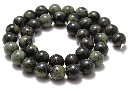 AD Beads Natural Gemstone Smooth Round Loose Beads 15“ 6mm 8mm 10mm (6mm, Kambaba Jasper) - color: Kambaba Jasper, size: 6mm