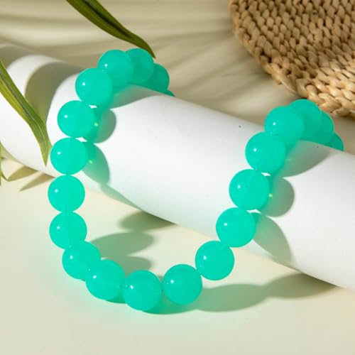 Colorful Chunky Beaded Necklace for Women Acrylic Bead Choker Necklaces Fashion Large Round Beads Necklaces for Women Handmade Summer Jewelry - color: Cyan Beaded Necklace