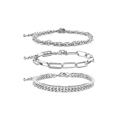 Waterproof Gold Chain Bracelet For Women Non Tarnish,14K Gold Plated Link Dainty Bracelets Stake Layered Bracelet Set Hypoallergen Gold Jewelry - color: Style-10