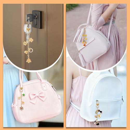 Wurosi 25 Set Paperclip Keychain Making Kit, Bag Charm Kit, 25 Keychain Clips, 25 Extender Chain, 25 Resealable Pouch Bag, 25 Thank You Cards, 5M Hemp Rope, Jewelry Making Kit for DIY Keyrings Charms - color: 25 Set Keychain Making Kit