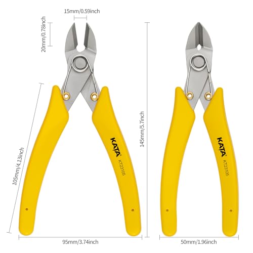 KATA 2Pack Micro Wire Cutters For Electronics Flush cutters, 6 Inch Precision Micro Cutters for Cut Precision Electronics, Jewelry, Soft Copper Wire, Cables - color: 2 Pack 6 Inch Micro