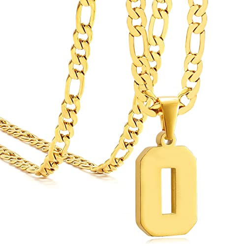 Personalized Jersey Number Necklaces for Mens,Athletes Stainless Steel Sport Number Pendant Chain for Mens Baseball/Basketball/Football Team Inspiration Jewelry with Gifts - color: Gold, style: 0 Gold