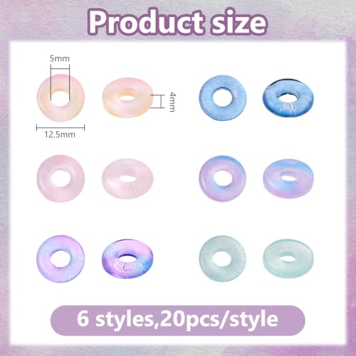 DICOSMETIC 120Pcs 6 Colors Flat Round Glass Beads Crystal Heishi Bead Bulk Transparent European Spacer Beads Small Rondelle Loose Bead for Bracelet Necklace DIY Jewelry Making Crafts