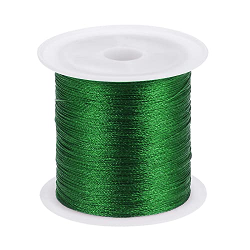HARFINGTON 0.2mm Nylon Cord Satin Silk Trim Beading String Chinese Knotting Cord Hand Knitting String Bracelet Thread for Bracelets, Beading, DIY Making, Ornaments, Grass Green, 328ft - color: Grass Green