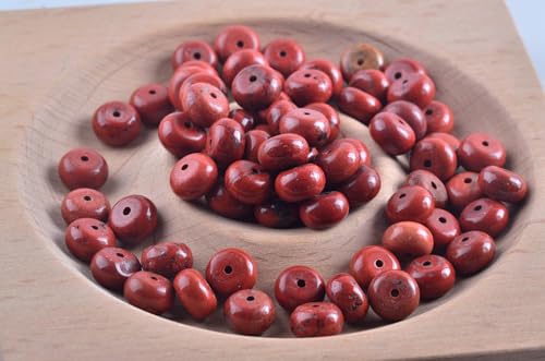 Rondelle Beads Natural Stone Beads for Jewelry Making 5x8mm 1 Strand 15.5inch Lentil Spacer Beads Rondelle Gemstone Beads Semi-Precious Stone Beads for Bracelet Necklace Crafts Red Jasper Beads - color: Red Jasper Beads