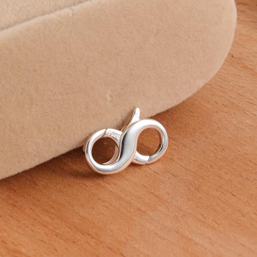 Double Opening Lobster Clasps, Solid 925 Sterling Silver Clasp and Closures, Necklace Bracelet Extender for DIY Jewelry Finding Supplies (18 X 9mm) - color: Silver 1PCS, size: 9*18mm