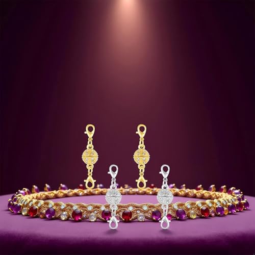 Magnetic Crystal Ball Jewelry Clasps Set, Gold and Silver Plated, Easy-to-Use Connectors with Lobster Closures for Necklaces (6pcs Golden Silvery) - color: 6pcs golden silvery