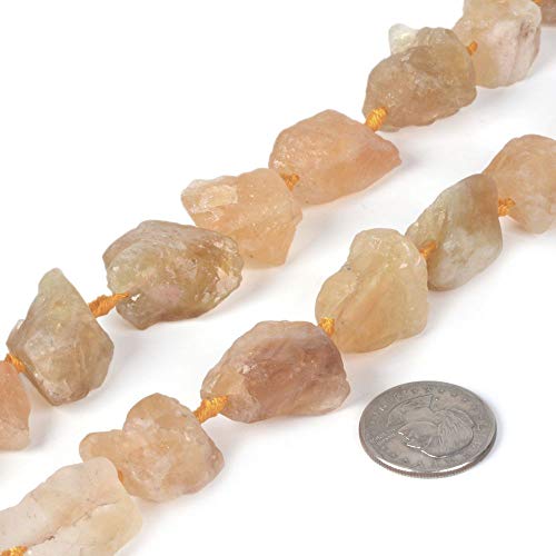 Natural Citrine Crystal Nugget Raw Graduated Beads Strand 2mm Hole Drilled - color: Citrine