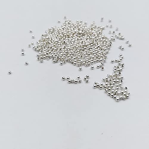 4000 Pieces Tiny Size 2.4mm Silver Iron Metal Spacer Bead Round Loose Beads - size: 2.4mm