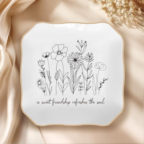 LITTLEBIGGER Friendship Gifts for Women – Jewelry Dish, A Sweet Friendship Refreshes The Soul – Proverbs 27:9 – Mothers Day Gifts – Friend Birthday Gifts for Women - style: Friendship - D