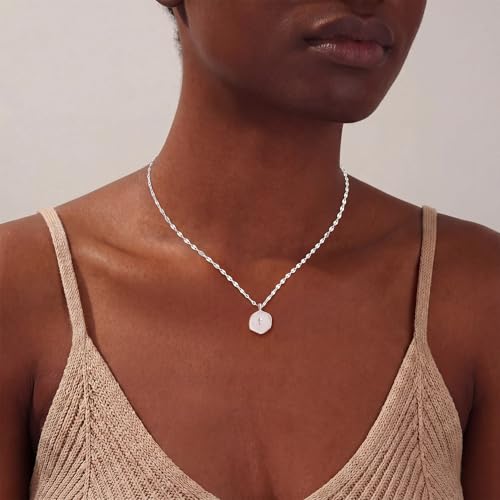 Mothers Day Gifts for Mom Cross Necklace for Women Dainty 14K Gold Plated Cross Coin Necklace Simple Round Disc Pendant Minimalist Cute Charm Everyday Religious Jewelry Gifts - style: sequin chain silver