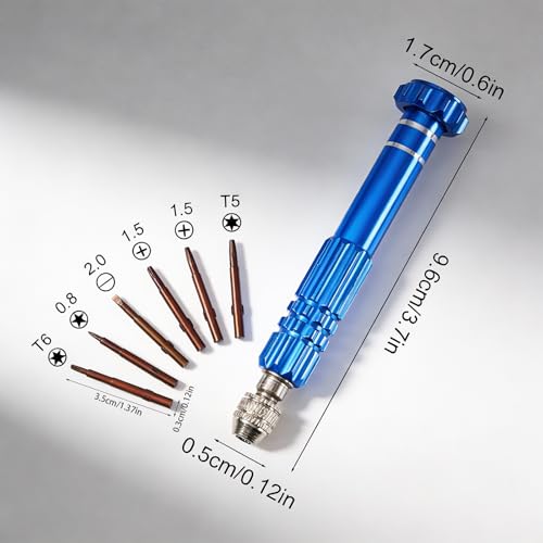5-in-1 Multifunctional Small Screwdriver, Precision Set with 5 Micro Bits, Mini Repair Magnetic Screwdriver Kit for Eyeglass Sunglasses Electronics Cellphone Jewelry, Blue - color: Blues