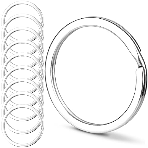 CREST Surgical and Marine Grade Stainless Steel Split Ring for Keychains SS316L Key Rings for Car Keys - color: 10-pack Large