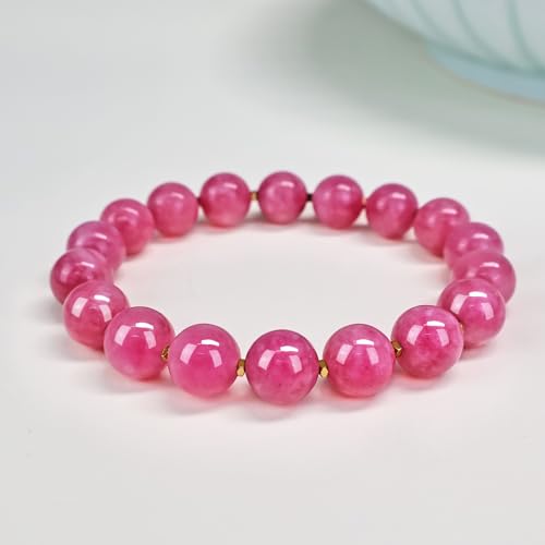 Gemstone Beaded Necklace for Women, Trendy 18K Gold Plated Hematite Natural Stone Bead Choker, Boho Handmade Summer Beach Necklaces for Women Everyday Western Jewelry Gifts - color: Pink Quartz