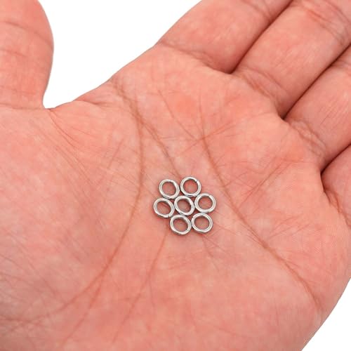 500PCS 6mm 1.2mm Thick Heavy Duty 16 Gauge Stainless Steel Jump Rings, Unwelded Metal Round Strong Craft O Ring for Necklace Bracelet Keychain Chainmail Jewelry Making - size: 6mm OD-1.2mm Thick-16 Gauge
