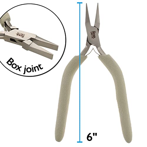 The Beadsmith Flat Nose Plier, 6.25 inches (159mm), Polished Steel Head with Comfort Grip Handle & Double-leaf Spring - style: Flat Nose
