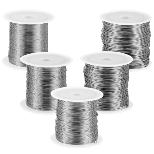 5 Rolls Copper Wire for Jewelry Making 18, 20, 22, 24, 26 Gauge Copper Jewelry Wire Craft Wires Bendable Beading Wires for Making Crafts, Sculpting, 5 Size(Silver) - color: Silver