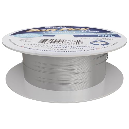 Soft Flex 21 Strand Beading Wire - Fine 0.14 Diameter - 30 Feet Design Wire - Satin Silver