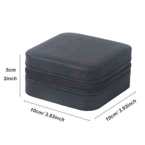 Travel Jewelry Case 2 Pack Mini Travel jewelry Box Portable Organizer Women Girls Gift Box for Rings Earrings Necklaces Bracelets - color: Black