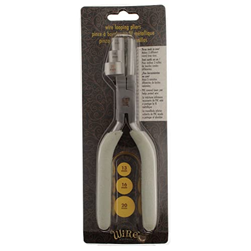 The Beadsmith Wire Looping Pliers - 3-in-1 Tool, Creates Three Loop Sizes (13 mm, 16 mm, 20 mm), Polished Steel Head with Comfort Grip Handle - style: Wire Looping
