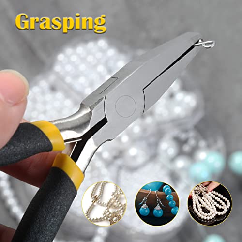 4.5-Inch Flat Nose Jewelry Making Pliers - Duck Bill, Smooth Jaw, Wire Bending, Wire Straightener, Ring Opening, Precision Plier - size: Flat Nose