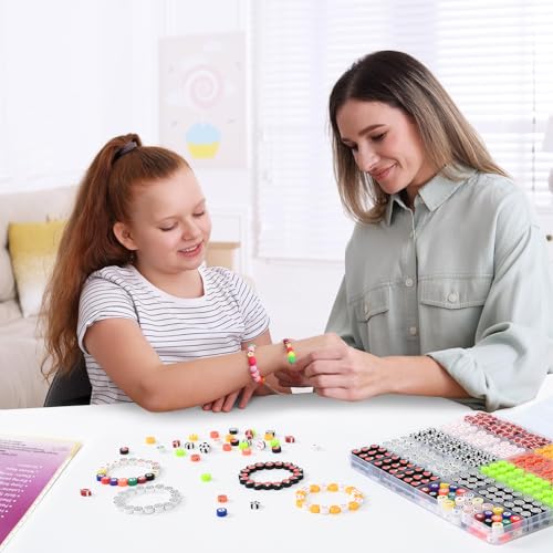 richginker 600pcs Polymer Clay Beads Friendship Bracelet Making kit Cute Fun Charms Beads for Bracelet Making DIY Arts Crafts Birthday Gifts Toys for Kids Girls Age 4-13 Ball - color: 3#Ball