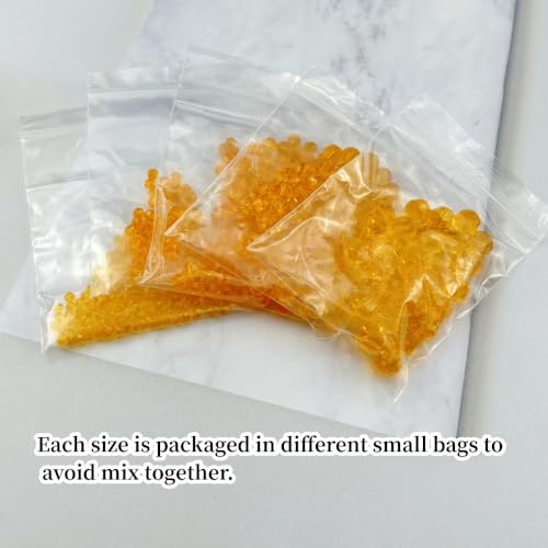 480pcs Crystal Glass Beads 3mm 4mm 6mm 8mm 10mm Round Faceted Glass Spacer Beads for Bracelets Necklace Earring DIY Jewelry Making Craft(Orange) - color: Orange