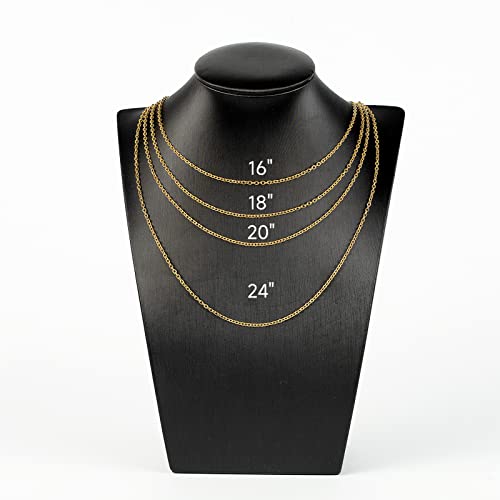 20pcs Jewelry Chains Bulk for Men and Women Necklace DIY, Gold Plated Stainless Steel Cable Chain Jewelry Supplies (16 Inches) - color: Gold Cable, size: 16 Inch