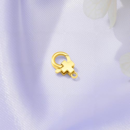 14K Yellow Gold Jewelry Clasp Necklace Extender Clasp Bracelet Extension Connector for DIY Necklace Bracelet Anklet Jewelry Making, 14K Gold Clasp for DIY Jewelry Making (Style 6) - style: Style 6